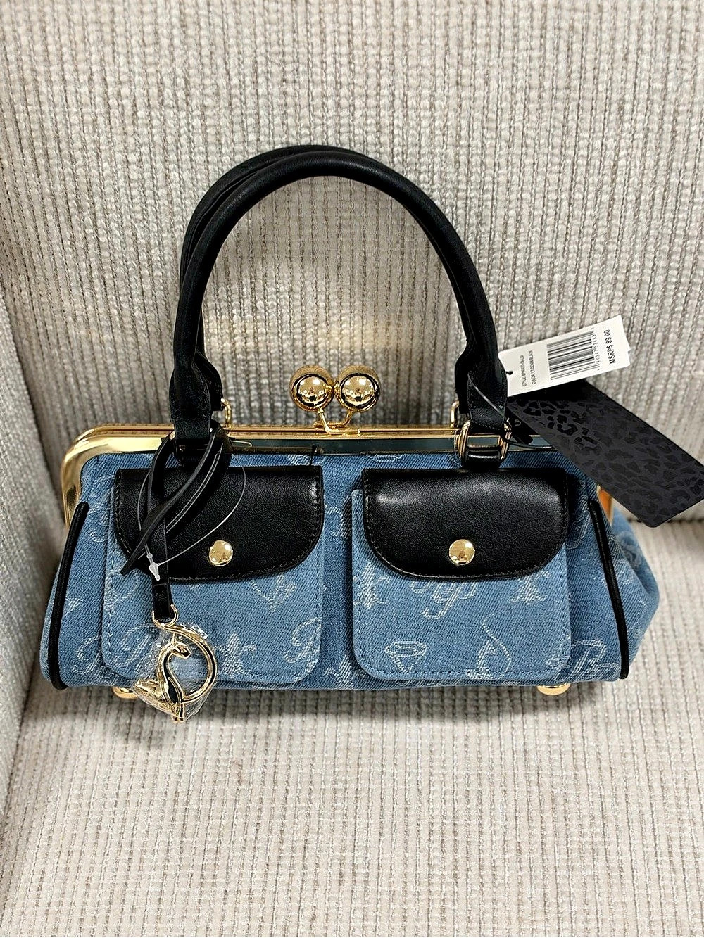 NEW BABY PHAT DENIM KISSLOCK HANDBAG